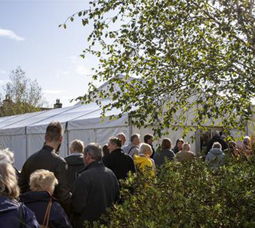 Queue at main marquee Wigtown